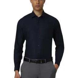 Van Heusen Navy Cotton Regular Fit Printed Shirt-picture-36