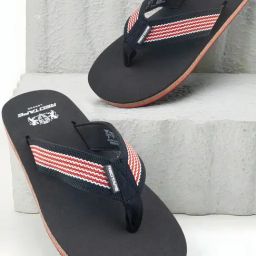 Red Tape Men's Black Flip Flops-18