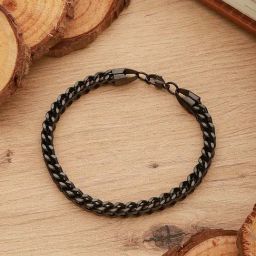 Aatmana Men Black Rhodium-Plated Link Bracelet-38