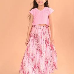 LilPicks Kids Pink Embellished Lehenga with Choli-image-82