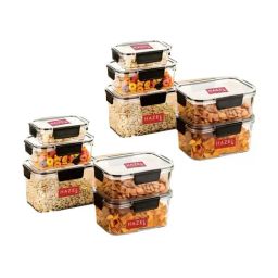 HAZEL Transparent Plastic Airtight Leak proof Microwave Safe Container - Set of 10-image-1