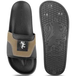 Red Tape Men's Black Slides image 4