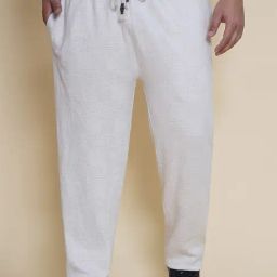 John Pride Beige Cotton Regular Fit Checks Track Pants-image-31