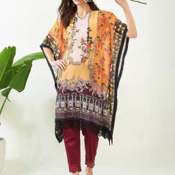 The Kaftan Company Yellow Printed A Line Kaftan image 4