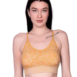 Spiaty Women's Yellow Sports Lightly Padded Bra-image-57