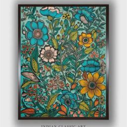 Indian Classic Art Multicolor Canvas Abstract Wall Art-image-92