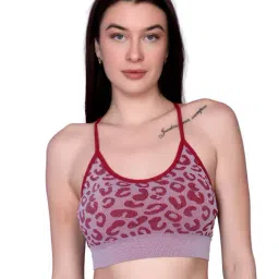 Spiaty Women's Maroon Sports Lightly Padded Bra-image-59