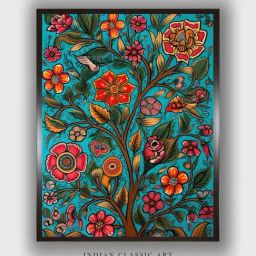 Indian Classic Art Multicolor Canvas Abstract Wall Art-40