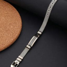 Aatmana Rhodium-Plated & Black Wraparound Bracelet-image-7