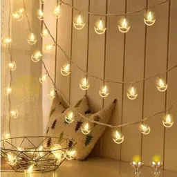 Xergy White Acrylic Diwali String Lights with 14 Hanging Diyas Shape-picture-26