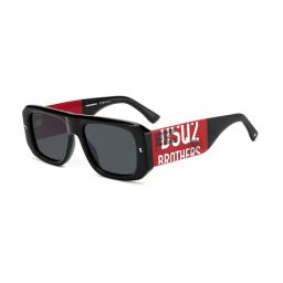 DSQUARED2 Black Rectangular Sunglasses for Men-image-59