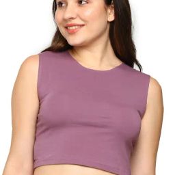 BLOSSOM Women's Sleeveless Round Necked Crop Top Crafted With 95% Cotton, 5% Elastane_Tank Top-picture-0