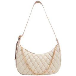 Aldo White & Beige Striped Medium Shoulder Handbag-43