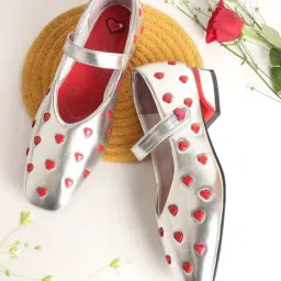 The White Pole Women's Silver Mary Jane Shoes-image-98