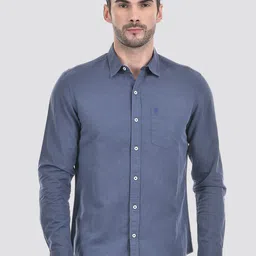 Numero Uno Men Spread Collar Solid Cotton Linen Casual Shirt-image-10