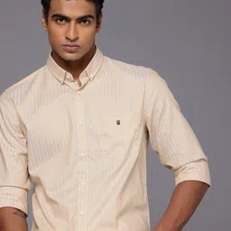 Louis Philippe Sport Pure Cotton Nirvana Super Slim Fit Striped Casual Shirt-picture-34
