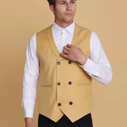 TAHVO Gold Slim Fit Waistcoat-image-20