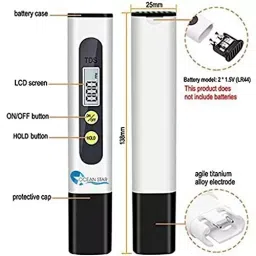 OCEAN STAR Total Dissolved Solids Meter and Digital pH Meter with Buffer Solution R1-D5X4-7EGW image 5