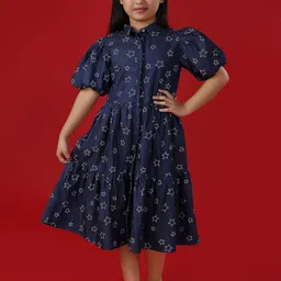 ZIP ZAP ZOOP Floral Print Denim Shirt Midi Dress-picture-53