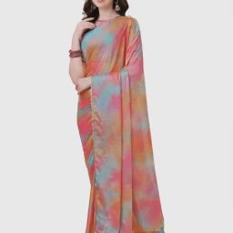 MIRCHI FASHION Multicolored Printed Saree With Unstitched Blouse-picture-22