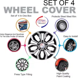 Auto Pearl Co01 14 in 35.56 cm (14 Inch) ch PPress Type Wheel Cap Hubcap with Retention Ring Glossy Golden Wheel Cover for ford Fiesta (Set of 4)-image-64