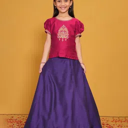 Maybell Girls Embroidered Sequinned Ready to Wear Lehenga &-image-33