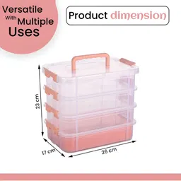 Aura Peach-Coloured & Transparent 2 Pieces 4-Layer Multi-Utility Organisers image 4