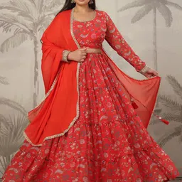 KALINI Printed Ready to Wear Lehenga & Blouse With Dupatta-picture-13