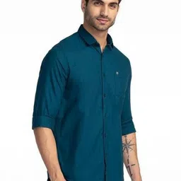 ISUEL FAB Men Teal Cotton Solid Casual Shirt-picture-32
