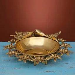 Ekaa Handicrafts Brass Urli Flower Butterfly-picture-39