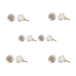 Indianshelf 6Pcs Transparent Textured Glass Rose Knobs-image-32