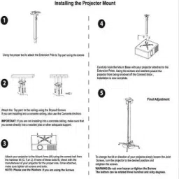 Techut 1.22 m (4 Feet) (2Ft+2Ft) Wall Mount/ Ceiling Mount with Iron Projector Stand with Load Capacity 35 Kg image 4