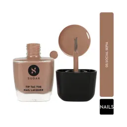 SUGAR Cosmetics Tip Tac Toe Nail Lacquer Classic 05 Social Sepia - 9 ml-21