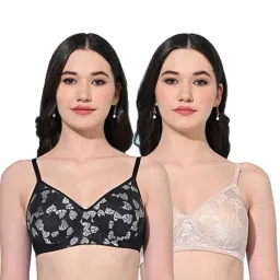 FIMS Black & Beige Printed Bras - Pack Of 2-picture-12