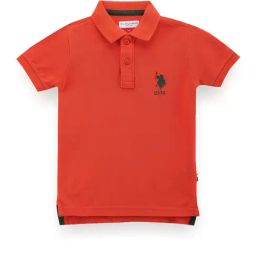 U.S. Polo Assn. Kids Orange Solid Polo T-Shirt-image-79