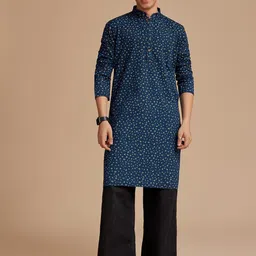 KALKI Fashion Men Floral Printed Regular Kurta with Trousers-11