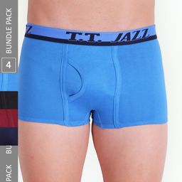 T.T. Men Jazz Mini Pack Of 4 Pure Cotton Trunks-picture-35