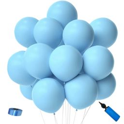 Shopperskart Pastel Balloons For Birthdays & Party Decoration Blue- Pack of 52-97