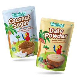 Timios Natural Sweetener Coconut Sugar & Date Powder Pack of 2 - 100 g Each-20