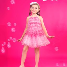 Barbie by Tiny Girl Sleeveless Ombre Top & Coordinating Skirt Set - Pink-24