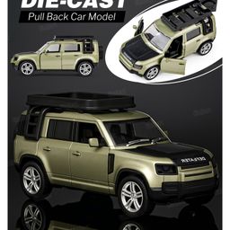 Fiddlerz Die-Cast Car Toy 1:28 Scale with Pull Back Action Openable Doors Adventure SUV Premium Collectible Model Metal Car for Kids and Adults (Green)-image-36