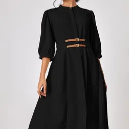 The Label Life Puff Sleeve Formal A-Line Dress-image-54