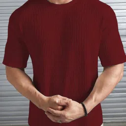 HUSHBUCKS Men Self Design Round Neck T-shirt-picture-23