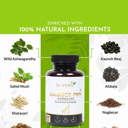 Dr Vedic Enhance Pro Capsules For Strength & Stamina - 30 Capsules image 5