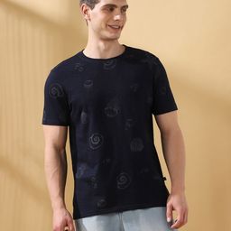 Dennis Lingo Men Printed Round Neck Cotton T-shirt-image-43