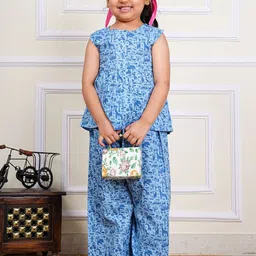 COTLAND FASHION Girls Pure Cotton Top With Palazzos Clothing Set-39