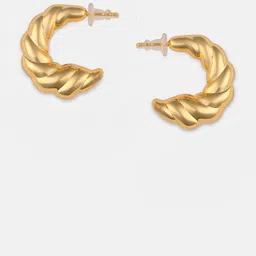 SOHI Set Of 2 Gold-Plated Simplicity Hoop Heart Shaped Studs Earrings image 2