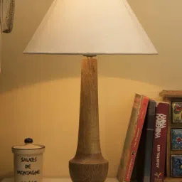 Homesake Natural Wood Classic Cubist Table Lamp with White Shade (Bulb Included) - Set of 1-38