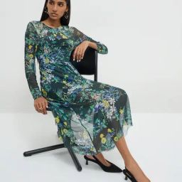 Wardrobe by Westside Green Botanical Design Fit-and-Flare Maxi Dress-image-56