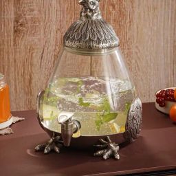 Troveas Silver & Clear Glass Sip-a-Doodle Beverage Dispenser (6.5 L)-25
